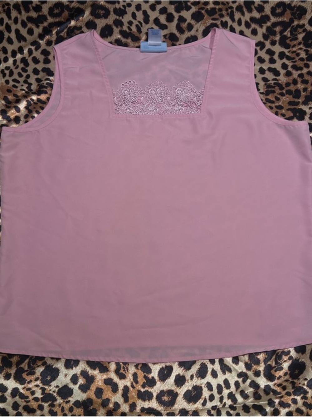 Vintage Koret Light Pink Tank Top with Lace Detail on Neckline